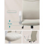 Ergonomisk Kontorsstol med Gungfunktion - Cappuccino-beige / Vit - 120 kg