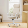 Ergonomisk Kontorsstol med Gungfunktion - Cappuccino-beige / Vit - 120 kg