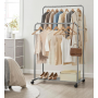 Klädställning metall dubbel stång rullbar 59,5–92,5×121–158 cm grå ...