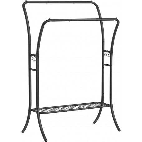 Klädställning Metall Dubbel Stång Svart 100 x 46 x 155 cm, Belastning 115 kg