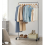 Klädställning metall med hylla & hjul 91×40,5×158 cm grå stål belas...