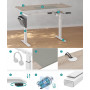 Elektriskt Höjdjusterbart Skrivbord 140 X 60 x 72-120 cm - Greige/Vit