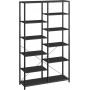 Bokhylla 5 våningar 100×30×170 cm svart spånskiva & stål olika nivå...