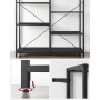 Bokhylla 5 våningar 100×30×170 cm svart spånskiva & stål olika nivå...