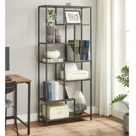 6-Vånings Bokhylla - Förvaringshylla 80 x 30 x 180 cm - Vintage Brun