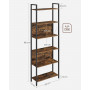 Bokhylla med 6 Hyllor Industriell Vintage Brun 60 x 24 x 186 cm
