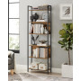 Bokhylla med 6 Hyllor Industriell Vintage Brun 60 x 24 x 186 cm