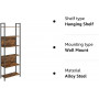 Bokhylla med 6 Hyllor Industriell Vintage Brun 60 x 24 x 186 cm