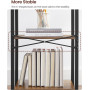 4-vånings Bokhylla 40 x 24 x 107 cm Industriell Vintage brun