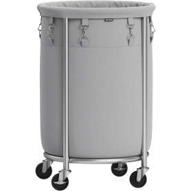 Robust Tvättkorg Med Rullbar Ställ 70 Liter - Grå