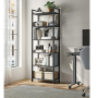 6-Vånings Bokhylla 80 x 30 x 186 cm Industriell Svart