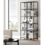 6-vånings Förvaringsställ Svart Metall med Glashyllor 40 x 30 x 177...