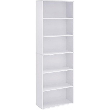 Bokhylla med 6 Hyllplan 60 x 24 x 178,5 cm Klassisk Vit