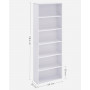 Bokhylla med 6 Hyllplan 60 x 24 x 178,5 cm Klassisk Vit
