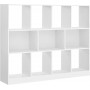 Bokhylla med 11 kubförvaringsfack 126×30×100 cm vit spånskiva melam...