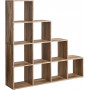 Steg Bokhylla med 10 Fack Rumsavdelare Karamell Brun 129,5 x 29 x 129,5 cm