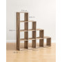 Steg Bokhylla med 10 Fack Rumsavdelare Karamell Brun 129,5 x 29 x 1...