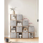 Steg Bokhylla med 10 Fack Rumsavdelare Karamell Brun 129,5 x 29 x 129,5 cm