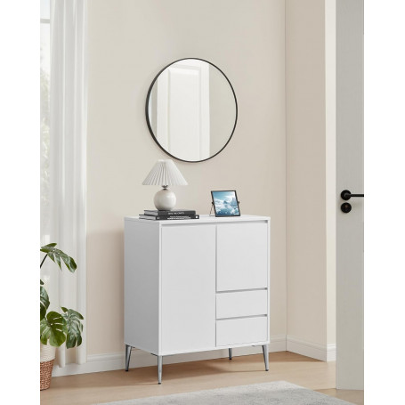 Förvaringsskåp med 2 dörrar & 2 lådor 70×40×85 cm spånskiva vit hög...