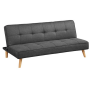 Bäddsoffa 3 Sits Mörkgrå Linnetyg 175 x 83 x 76 cm
