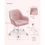 Kontorsstol Fåtölj Rosa Sammet