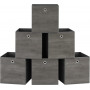 Förvaringslådor 6-pack 33 x 33 x 33 cm Tyg Mörkgrå