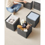Förvaringslådor 6-pack 33 x 33 x 33 cm Tyg Mörkgrå