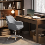 Kontorsstol fåtölj 64×62×80–90 cm sammet ljusgrå höjdjusterbar 110 ...