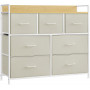Byrå med 7 Tyglådor 98 x 28,5 x 85 cm Beige / Ek