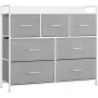 Byrå med 7 Tyglådor 98 x 28,5 x 85 cm Grå / Vit