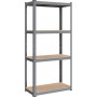Heavy-Duty Förvaringshylla 80 x 40 x160 - 520 kg - Grå