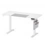Höj- och Sänkbar Skrivbord 140 x 60 x (72-120) cm Vit / Grå