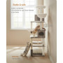 XXL Klösträd Lyx Flera Nivåer Beige/Greige 197 cm (H) Max katt vikt 7 kg