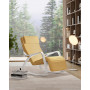 Gungstol gul linne med vitram, justerbart fotstöd 67×115×91 cm björ...