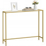 Konsolbord med Glasskiva, Metall Guld 100 x 20 x 80 cm
