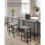 Barbord Set Med 2 Barstolar 100 x 40 x 90 cm Industriell Greige-svart
