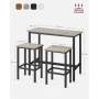 Barbord Set Med 2 Barstolar 100 x 40 x 90 cm Industriell Greige-svart