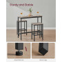 Barbord Set Med 2 Barstolar 100 x 40 x 90 cm Industriell Greige-svart
