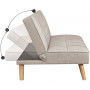Bäddsoffa 3 Sits Beige Linnetyg 175 x 83 x 76 cm