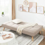 Bäddsoffa 3 Sits Beige Linnetyg 175 x 83 x 76 cm