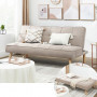 Bäddsoffa 3 Sits Beige Linnetyg 175 x 83 x 76 cm