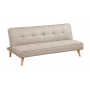 Bäddsoffa 3 Sits Beige Linnetyg 175 x 83 x 76 cm