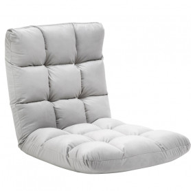 Golvstol / Gästmadrass Med Justerbart Ryggstöd – Sammet, Grå, 80×60...