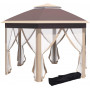 Hopfällbar Paviljong 4×4 m – Sexkantig Modell Med Nätväggar