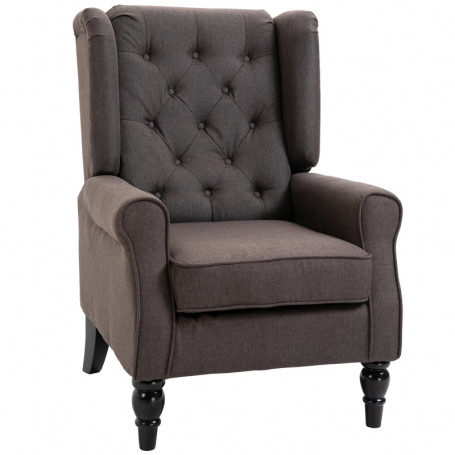 Relax Fåtölj Knappstoppad Retro Brun 74 x 86 x 102 cm