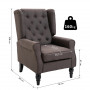 Relax Fåtölj Knappstoppad Retro Brun 74 x 86 x 102 cm