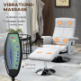 Massagefåtölj med Fotpall, Tiltfunktion, Ljusgrå - Silverbas