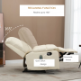 Massagefåtölj med Fotstöd, Lutningsfunktion krämvit Läder 94 x 99 x...