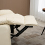 Massagefåtölj med Fotstöd, Lutningsfunktion krämvit Läder 94 x 99 x 99 cm