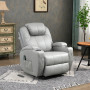 Massagefåtölj Avslappningsstol Med Fotstöd & Fjärrkontroll – Grå Ko...